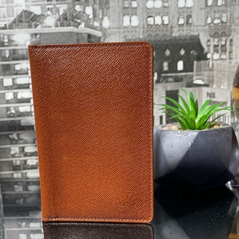 Authentic Louis Vuitton Tan Leather Card Holder